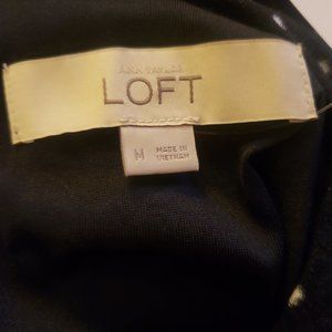 Loft Navy Blue White Dotted Flare Mini Dress